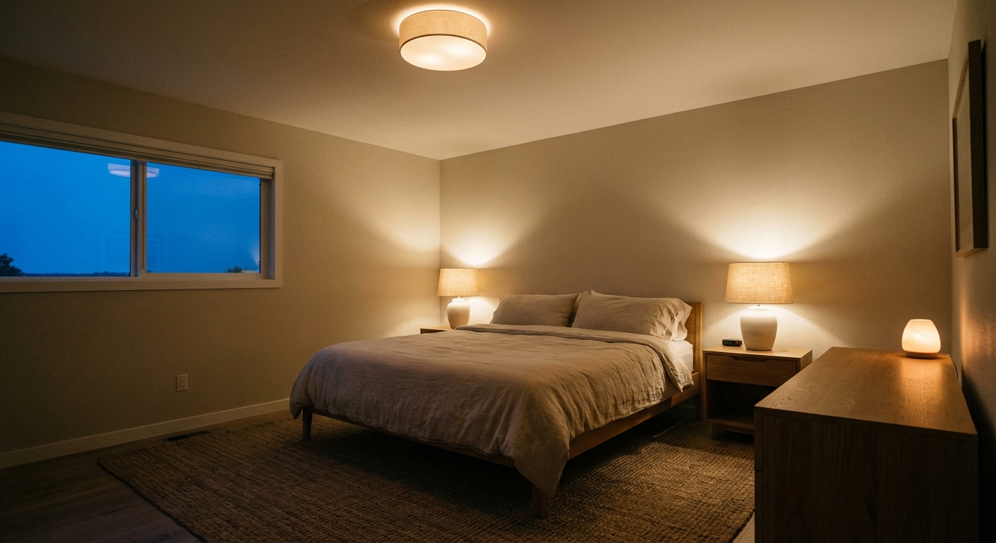 Layered Bedroom Lighting